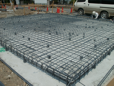 2-1基礎のベース筋の配筋