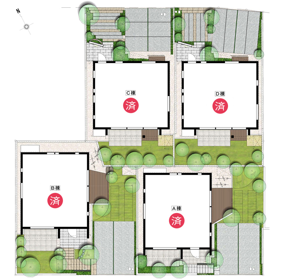 邸宅分譲長良竜東町 全体区画図